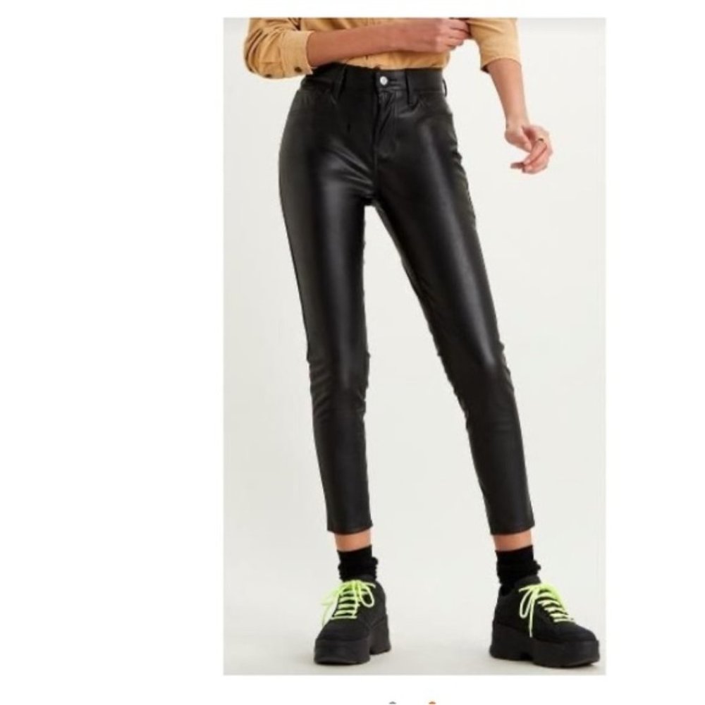 ❗️SOLD❗️Levi’s Faux Leather 720 High Rise Super Skinny Ankle Size 26 - Picture 1 of 13